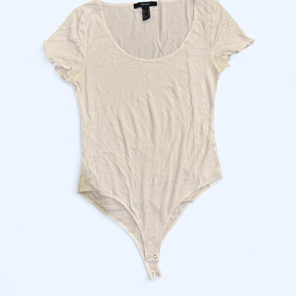 Robbed white casual body suit